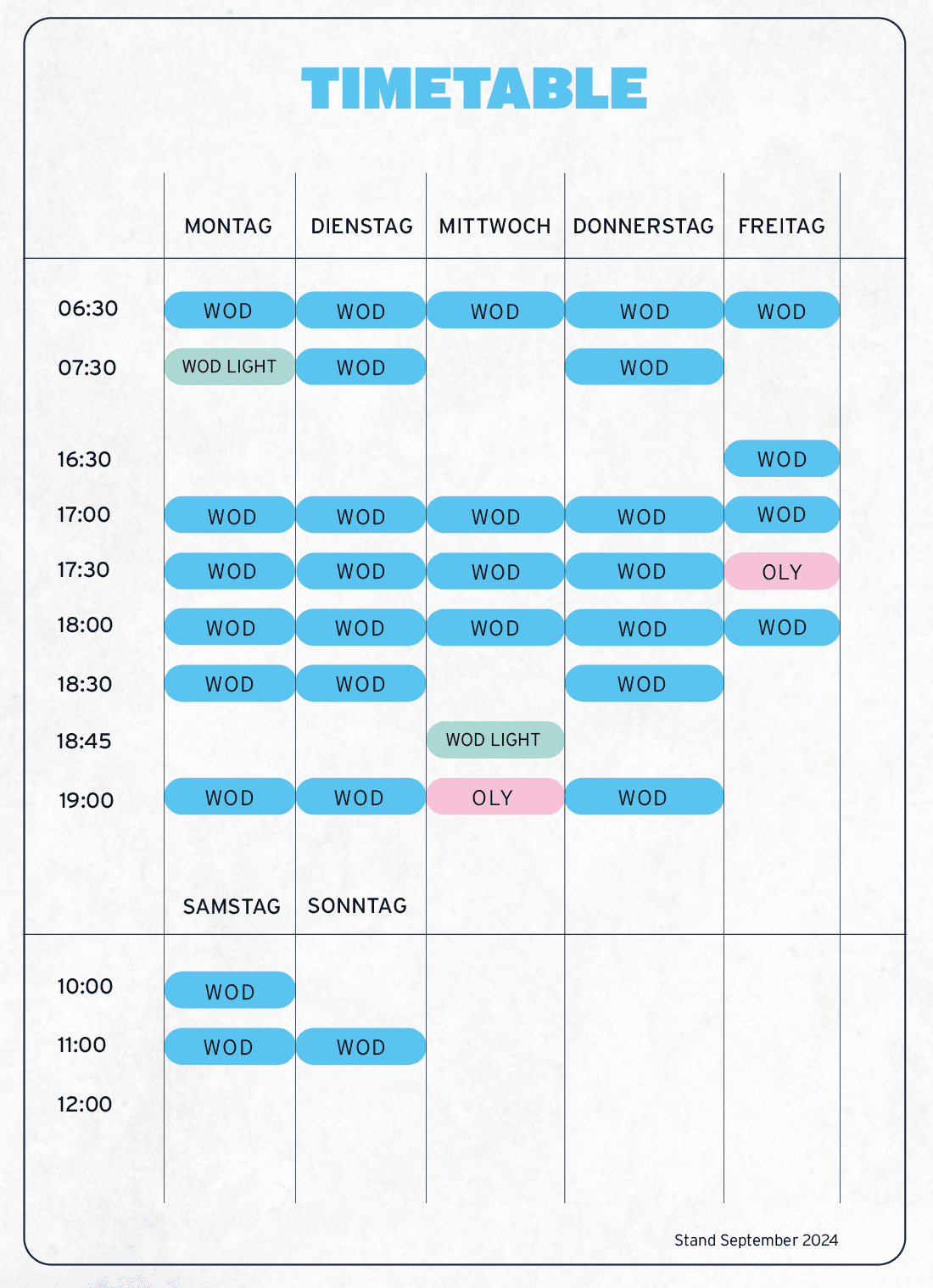 WOD Kalender